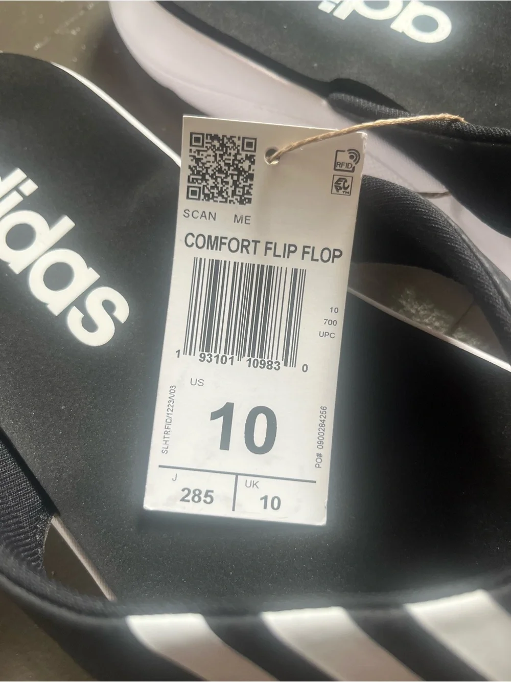 adidas Black and White Kids' Athletic Flip Flops